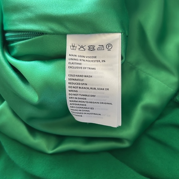 Bardot Etta Tie Neck in Fern Green Sleeveless Mini Dress Size 4 - Picture 12 of 16